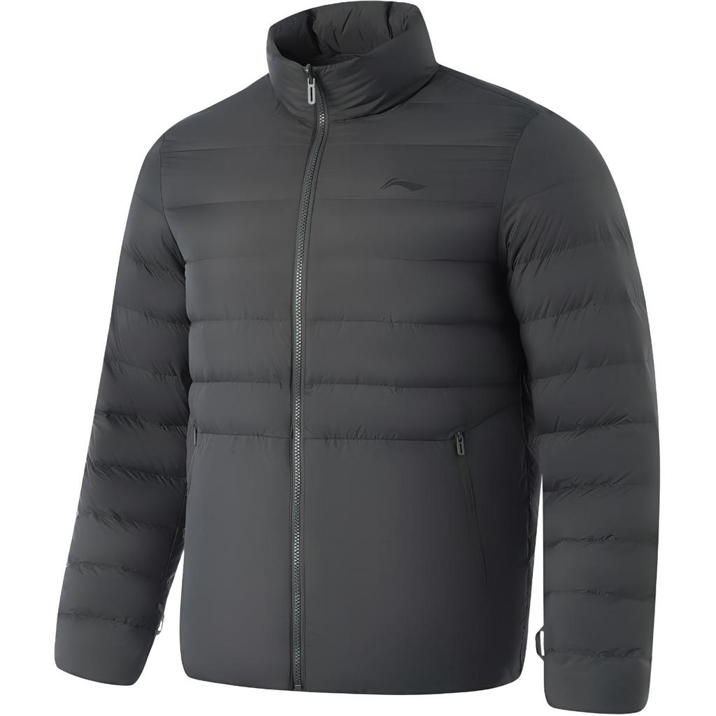 Li Ning Herren Fitness Serie Drei in Eins Einfarbig Locker Langarm Windjacke Herren Oberbekleidung Staubgrau Obsidiangrau AWBU029-5