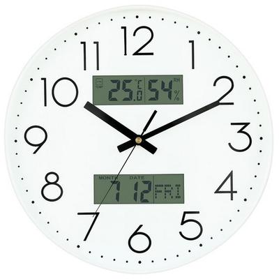 Nitori Radio Night Stop Second Hand Date Day of the Week Temperature and Humidity Digital Display Wall Clock Latese RST White NITORI 8172744