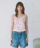 SINOON Satin Lace Sleeveless Blouse (Pink)