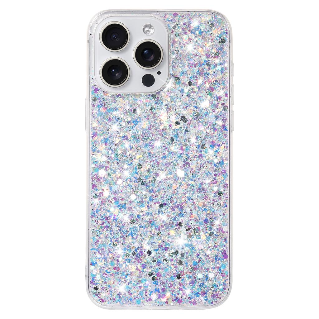 For iPhone 15 Pro Anti-Scratch TPU Phone Case Epoxy Glittery Powder Phone Cover