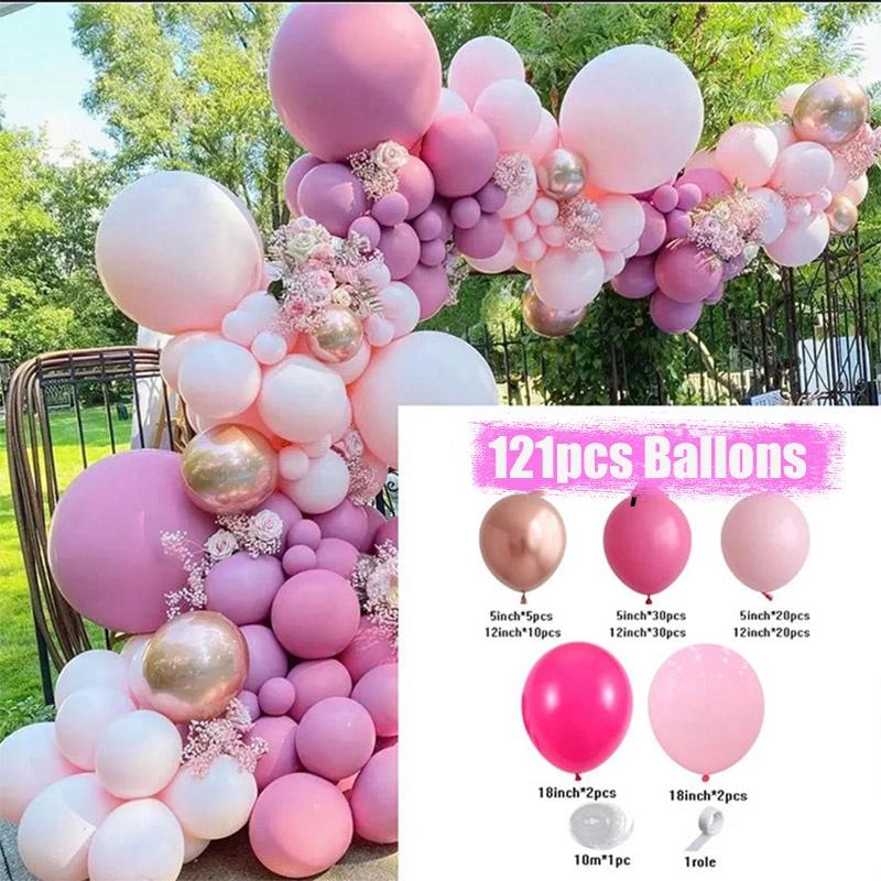 

Розовый, белый цвет макаронный шар, гирлянда, арочный комплект, украшение для свадьбы, дня рождения, конфетти, латексные шары для девочек и малышей As Show