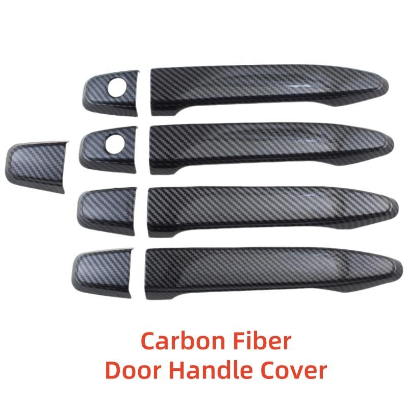 Car Accessories Gloss Black Carbon Door Handle Cover Trim Paste Style For Lexus GX470 2003 2004 2005 2006 2007 2008 2009