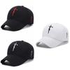 English Embroidered Cross Baseball Cap Adjustable Peaked Caps Protection Sun