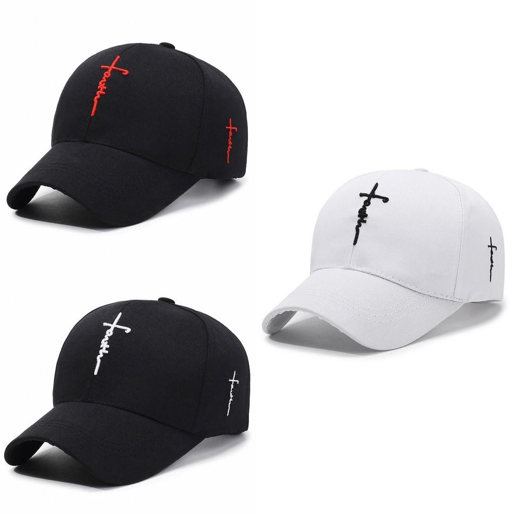 English Embroidered Cross Baseball Cap Adjustable Peaked Caps Protection Sun
