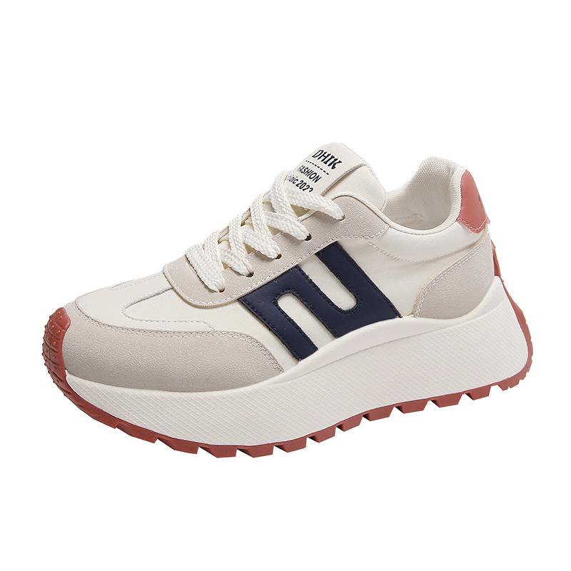 

New 2025 summer platform white shoes student sports versatile casual running shoes women s shoes single shoes Korean version ins 40