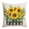 Summer Sunflower Print Pillow Cover Polyester Home Fabric Sofa Cushion Cover Bedroom Pillow