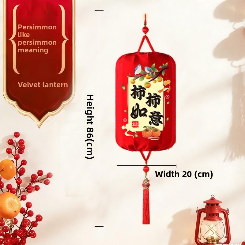 Chinesische Neujahrs-Rotfilz-Laternen Mit Gestickten Zitaten Für Feiertags-Heimdekoration