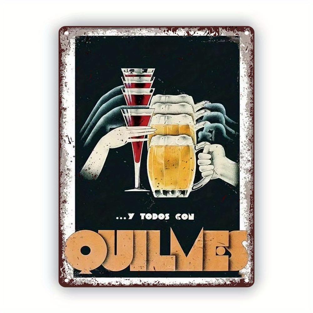 

Vintage Metal Tin Sign Quilmes Argentine Beverage with Classic Glasses and Bottles Design HighQuality Print Wall Art for Ho aluminum 20x30cm
