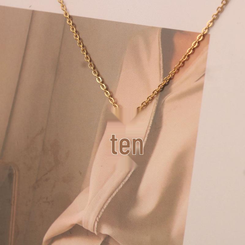 European Style Women's Stainless Steel Cross Pendant Necklace - Personalized, Versatile, Simple Polished Titanium Steel Clavicle Chain