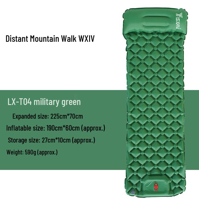Moisture-Proof Inflatable Camping Air Mattress with Built-in Pump, 500g
