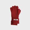 Women's Pink Wool Blend Knitted Gloves - Korean Style Cute Windproof Winter Cycling Gloves
