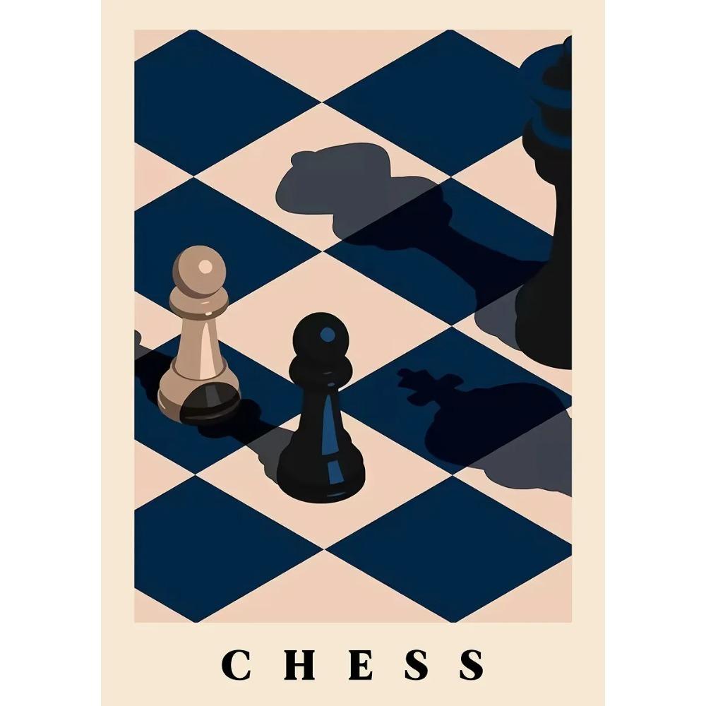 International Chess Posters Geometric Chessboard Minimalist Game Prints Canvas Painting Wall Art Pictures Home Living Room Decor