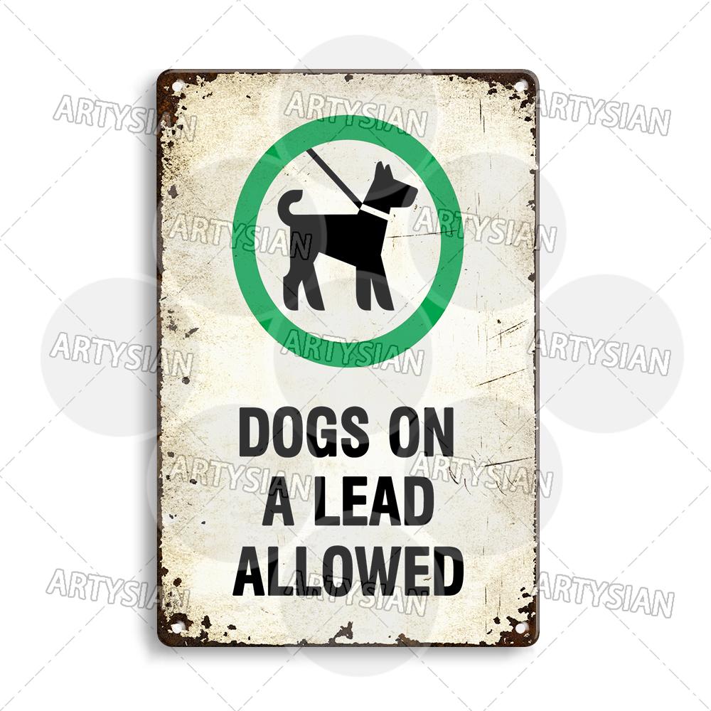 Beware Of Dogs Metal Sign Doberman Rottweiler Beagle Border Collie Dalmatian Bulldog GSD No Dogs Allowed Guide Dogs Welcome