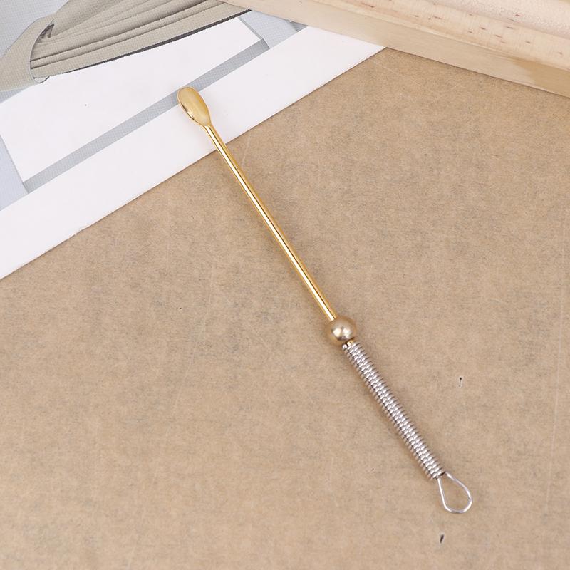 

Ложки для ушей с плоской головкой из ретро-латуни, портативный инструмент для чистки ушей, легкое средство для удаления ушной серы, очиститель для кюреток, брелок-подвеска