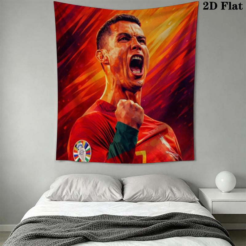 C Ronaldo Wall Tapestry Aesthetic Wall Hanging Printed Fabric Blanket Decorative Tapestries for Bedroom Living Room Home Decor