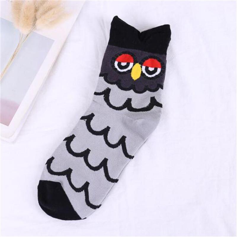 Bay Love Japanische Damen Cartoon Eulen Socken - Niedlicher Tierausdruck Baumwolle Kurzer Schaft