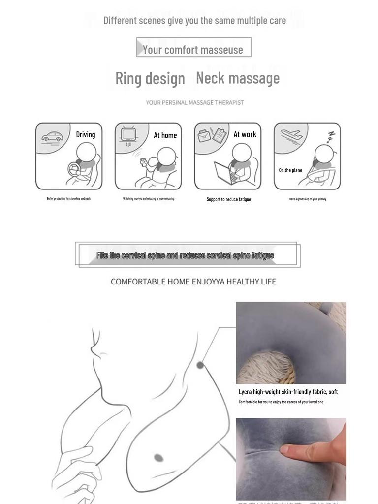 U-Shaped Neck Pillow for Cervical Support - Travel & Car Nap Pillow