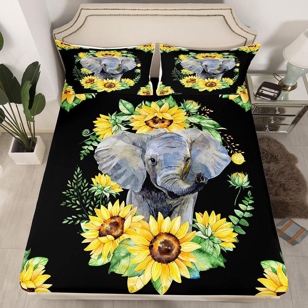 Forest Elk Pattern Sheet Three-Piece Digital Printed Sheet Bedding Set Adult Children