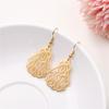 Filigree Dangle Drop Earrings Bohemian Stainless Steel Black Gold Hollow Vintage Pendant Earrings for Woman Gifts