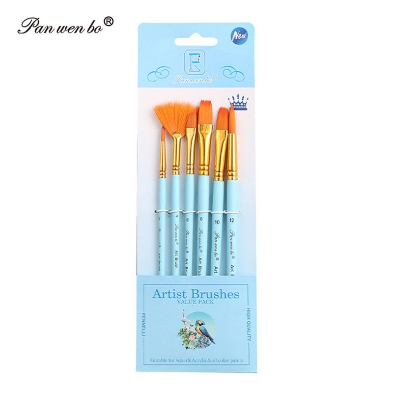 Set di 6 pennelli per pittura in nylon cross-border con gesso ad acqua e materiali artistici fai da te