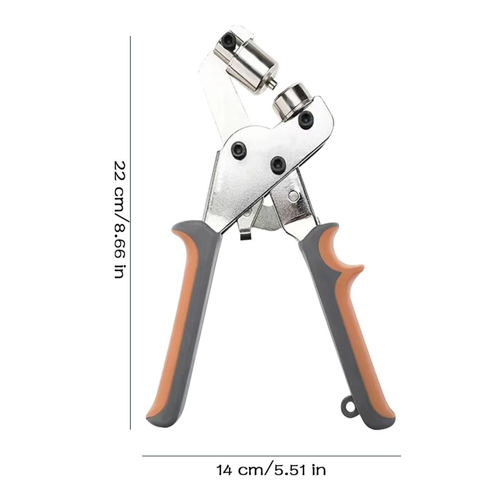 Grommet Tool Kit Handheld Hole Punch Pliers Portable Grommet Hand Press Machine Manual Puncher w/ Silver Grommets of 10.5mm
