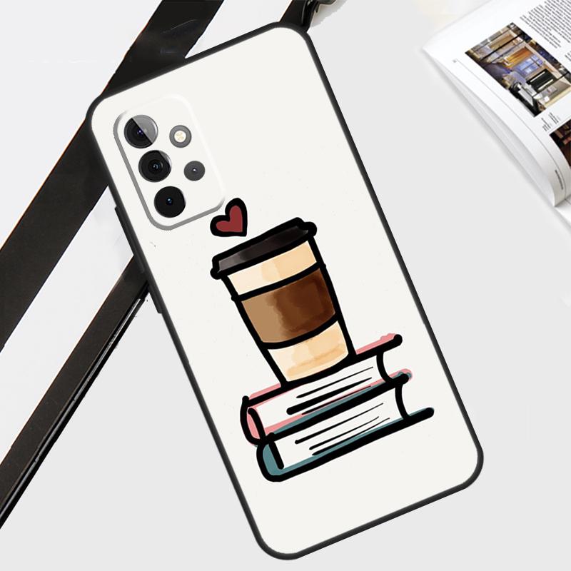 

Books And Coffee Case For Samsung Galaxy A54 A34 A14 A56 A36 A26 A16 A06 A12 A22 A32 A52 A13 A53 A15 A35 A55 Samsung A56