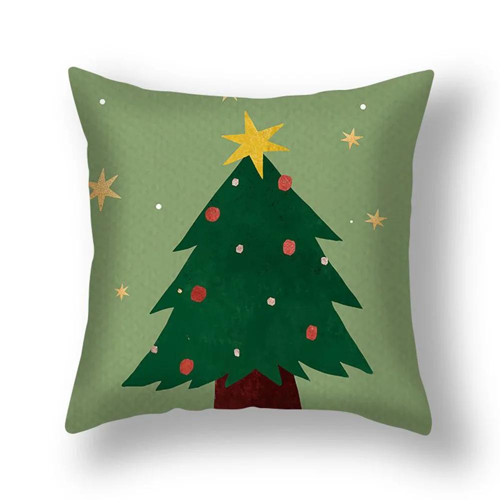 Home Christmas Cushion Cover Pillowcase   Sofa Decorations Happy New Year  Funda De Almohada