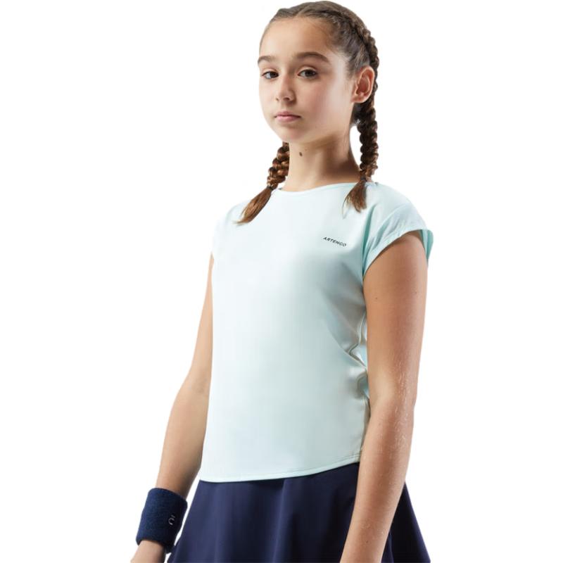 Decathlon Girls  White Short Sleeve Breathable Quick-Dry Tennis T-Shirt One Size