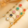 Lucky Straw Five Leaf Flower Bracelet Women's Light Luxury Premium Feeling 18k Non-Fading Waterproof Stainless Steel Bracelet