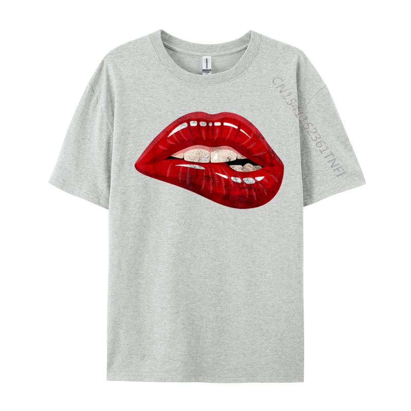 Unisex Is Unisex Is Illustration Red Biting Lips Luxury Designer TShirts Hip Hop Sweatshirts Loose Cotton ONeck Unisexs