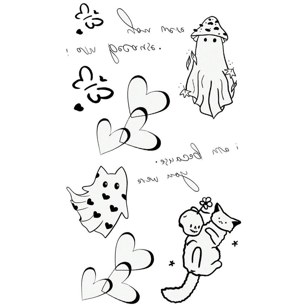 Y2K Sexy Butterfly English Cross Finger Waist Belly Tattoo Sticker Holiday Party Decoration Sticker