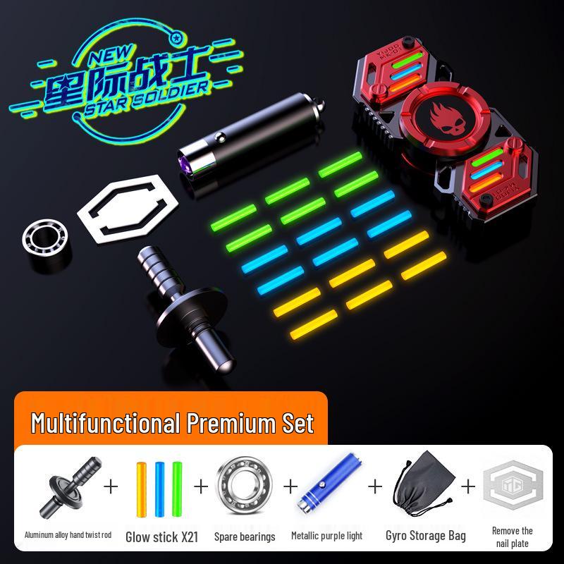 Yijue Luminous Deformable Finger Gyro - Kids' Stress Relief Toy with Black Tech