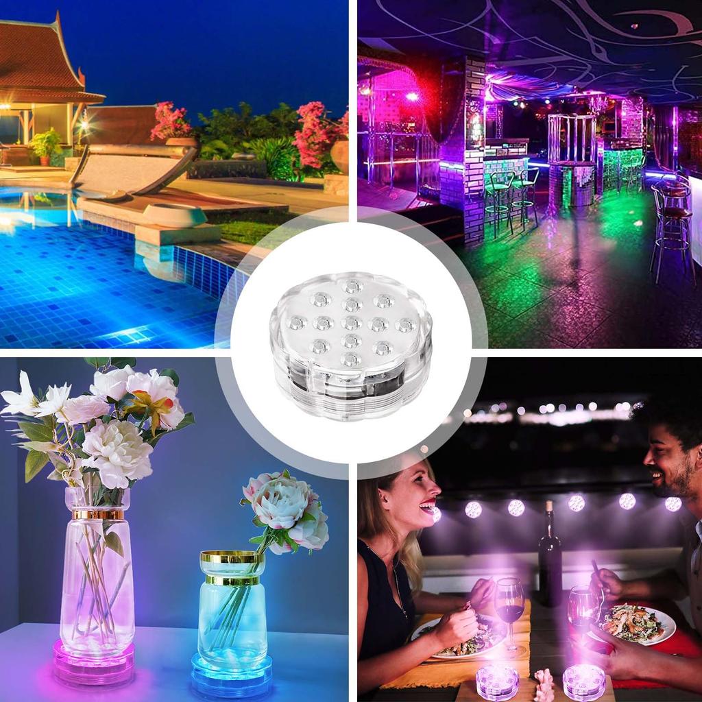 PAVIKE LED Diving Light Pool Light LED Underwater Light Suitable for Aquarium Fish Vase and Other Outdoor and Underwater Decorations One Lighting,