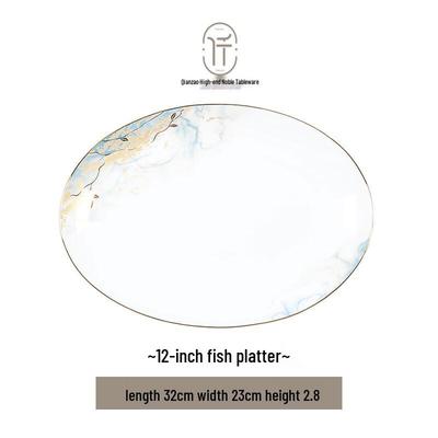 Ceramic Tableware Set - Glazed Fish Plate