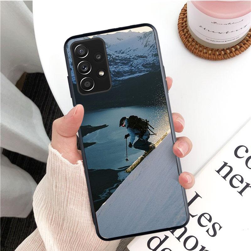 Snö Die Skidåkning Snowboard Sport Mobilskal för Samsung Galaxy A13 A22 A12 A32 A71 A11 A21S A33 A52 A72 A51 A50 A70 A31 M31