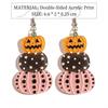 Sweet and Cute Halloween 2D Acrylic Pumpkin Skull Earrings