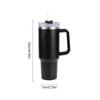 (Olive Green) Car Vacuum Mug with Handle, Stainless Steel Straw Cup