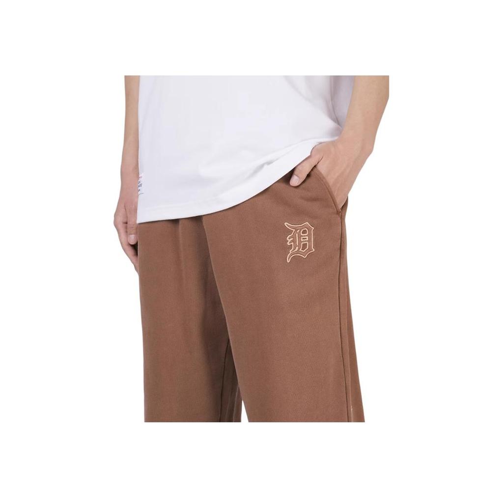 New Era FW24 MLB Return To Skate 1900 Series Detroit Tigers Loose Wash Logo Embroidered Elastic Waist Knitted Sweatpants Unisex pants Brown 14385162