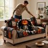 Halloween Pumpkin Sofa Slipcover 72 76 Inches for Couch Living Room Decor