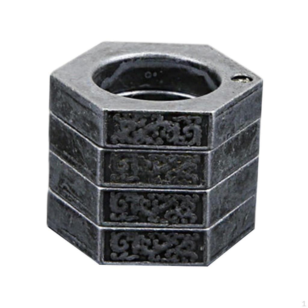 Anello Esagonale Regolabile per Autodifesa da Uomo - Anello di Sicurezza Tattico Robusto Rompivetro