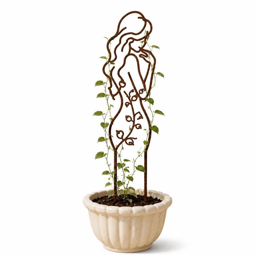 Mädchenförmige Pflanzenstütze Pfahl Ständer Wachstumsstütze Bonsai Fixierstab Blumenstütze