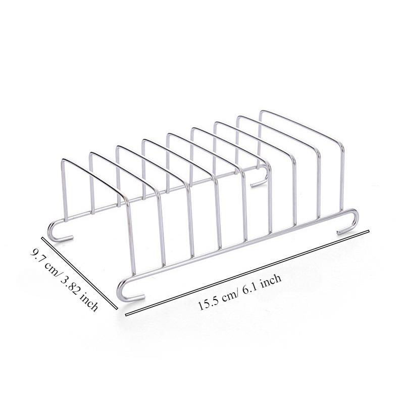 1/2/3 PCs Stainless Steel Toast Rack 8-Slot Bread Holder Air Fryer Accessories Food Display Tool for Kitchen