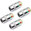 Indicator Valve Caps - Set of 4 - Tricolor (green/yellow/red) - Stainless Steel - 2.2x1 Cm