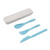 Travel Cutlery Portable Cutlery Box Student Dinnerware Sets Kitchen Tableware 3pcs/set Japan Style Wheat Straw Knife Fork Spoon