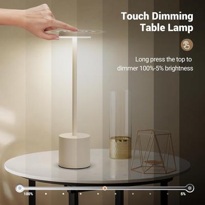 Table Lamp Touch Sensor Rechargeable LED Desktop Night Light Wireless Reading Lamp for Restaurant Hotel Bar Bedroom Decor Light