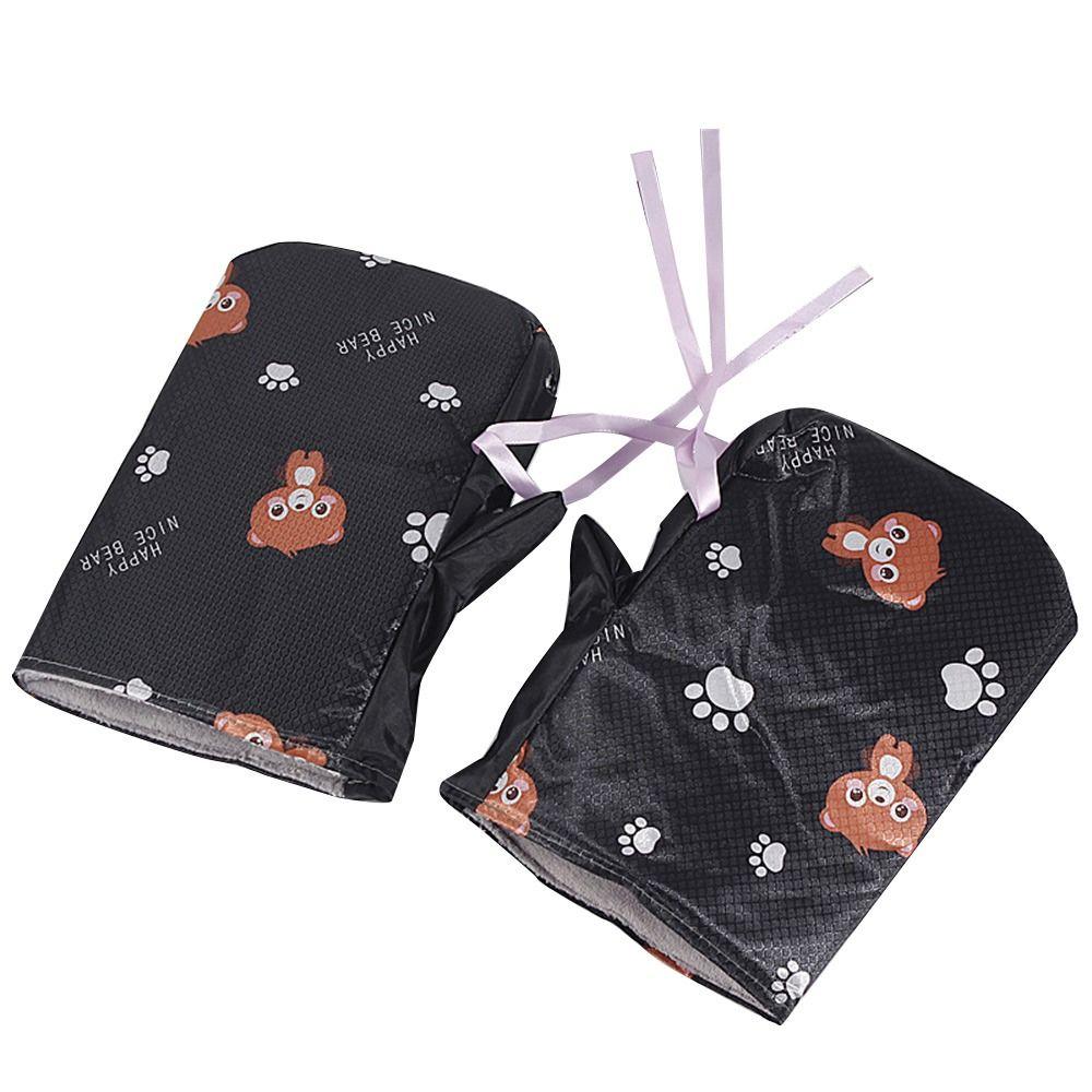 

Waterproof Motorcycle Handlebar Gloves Coldproof Handle Covers Electric Vehicle Warm Gloves Summer Black Bear