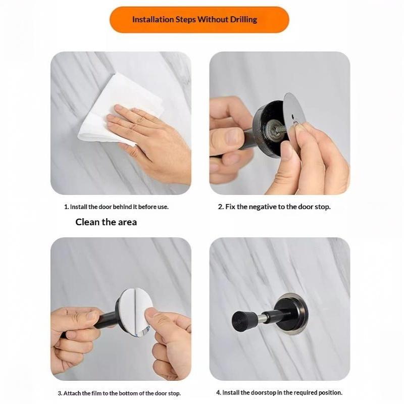 Hydraulic Buffer Door Stopper Wall Mounted Silent Non-Slip Door Bumper for Home Living Room Dining Room Doors