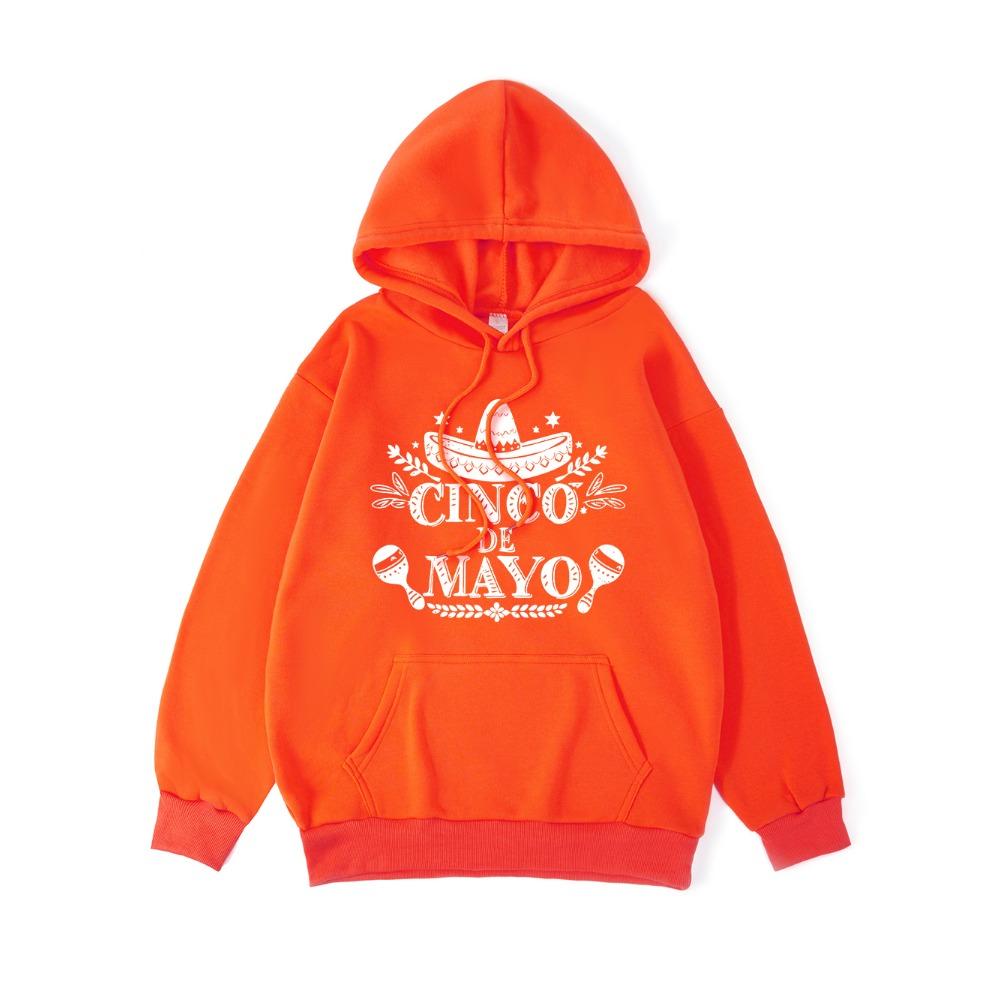 Mexico Cinco De Mayo Printing Hoodie Womens Basics Sporty Hooded Fleece Warm Soft Pullovers Casual Pocket Womans