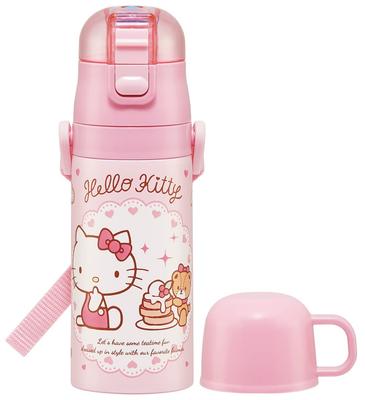 Skater Hello Kitty Candy Shop Sanrio Water for Direct Cup Stainless Steel (SKDC3-A) Bottle, 350ml, Kids, Drinking, Included, 2-Way,