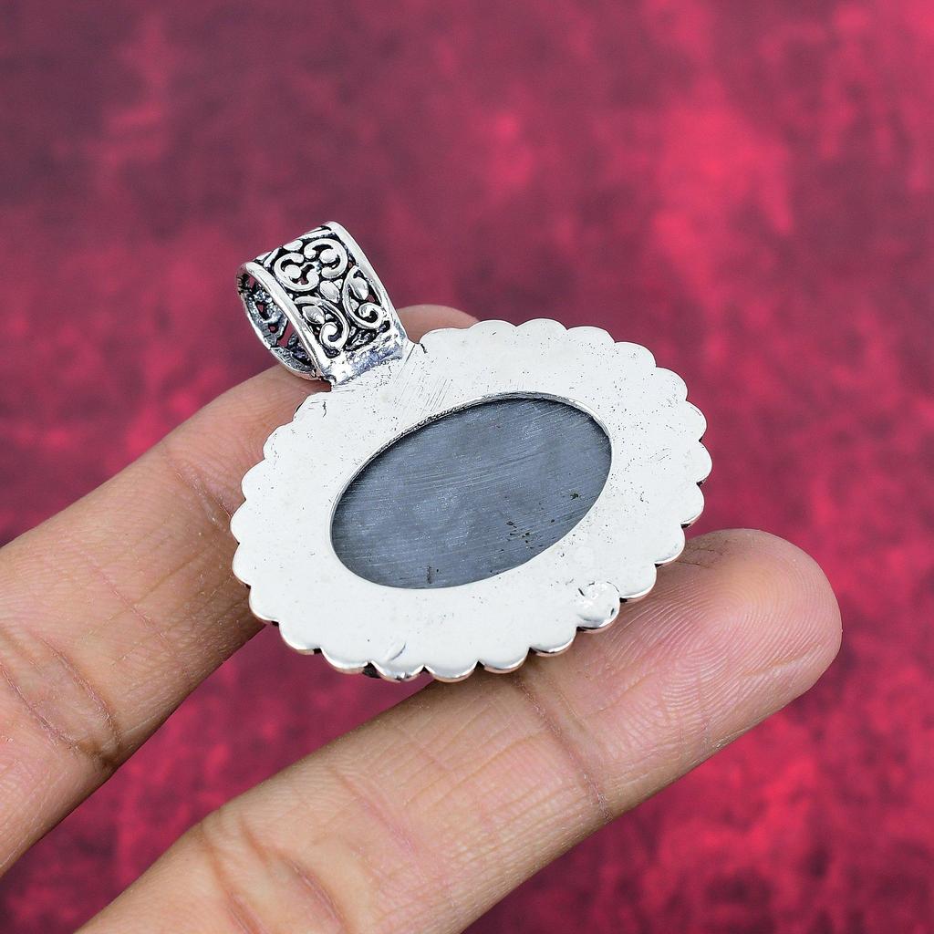 Raw Shungite Pendant, 925 Solid Sterling Silver Gemstone Jewelry, Handmade Pendant, For Thanksgiving